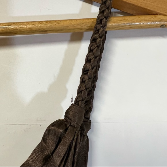 Express Brown Satin Pleated Handkerchief Hem Goddess Slip Dress … - Picture 6 of 9